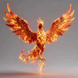 hyperdetailed image of a detailed flaming phoenix with its full body flaming and wings spread 8 k extremely detailed hd hyperrealism unreal engine daz 3 d