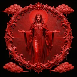 sacred vampire, red sea, acanthus scroll, ceremonial clouds, dripping paint, fibonacci rhythm, artstation, art germ, wlop, karol bak, christopher balaskas, ross tran