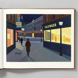 Sunday Evening at the mall by David Hockney, Edward Hopper, 1958, exhibition catalog