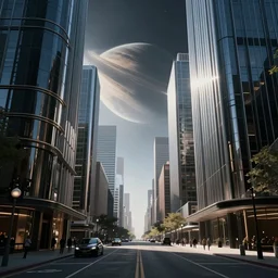 beautiful picture of a city street on a planet with amazing sleek architecture by albert kiefer, ultra detailed, elegant and graceful, trending on artstation, dramatic lighting, light rays and shadows, octane render directed by christopher nolan