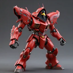 red kon - dam with davy jones tentacle face gunpla spiked and long studded droid helmet, akira - style artistically anthropomorphic black bird head. cloaked hood down, dynamic pose. science fiction, portrait by donato giancola and greg rutkowski and wayne. hyper detailed. rendered in 3 0 0 0 cycles. top all time r / imaginarycyberpunk.