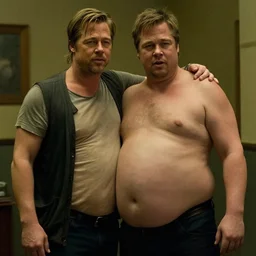 film still of Brad Pitt as fat!!!! Robert Paulson!!!! in Fight Club