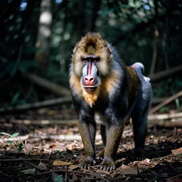 a photo of a tentacruel mandrill in its natural habitat, kodak ektachrome e 1 0 0 photography