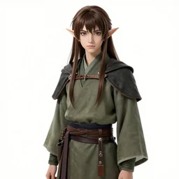 A beautiful young elven druid || very anime, full-body portrait, official character art, fine-face, pretty face, detailed clothing, realistic shaded Perfect face, fine details. Anime. realistic shaded lighting poster by Ilya Kuvshinov katsuhiro otomo ghost-in-the-shell, magali villeneuve, artgerm, Jeremy Lipkin and Michael Garmash and Rob Rey