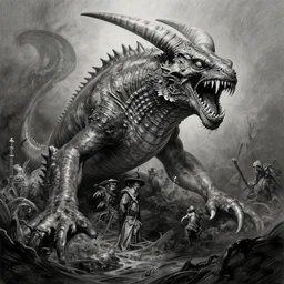anthropomorphic sea monster, leviathan | | terrifying, realistic shaded, fine details, realistic shaded lighting poster by greg rutkowski, diego gisbert llorens, magali villeneuve, artgerm, jeremy lipkin and rob rey