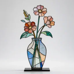 i dream of a vase flowers, modern, studio, stained glass