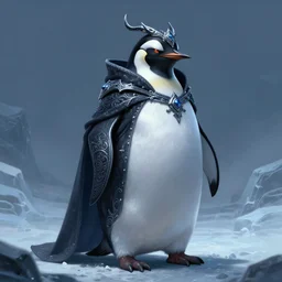 anthropomorphic evil penguin, dark clothes, icy landscape, pose, dnd, mystical, character, fantasy, intricate, elegant, digital painting, artstation, concept art, smooth, 8 k frostbite 3 engine, ultra detailed, art by artgerm and greg rutkowski and magali villeneuve