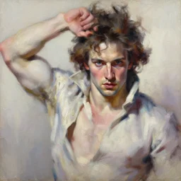 highly detailed expressionist oil painting of beautiful napoleon dynamic pose, top lighting, realistic shaded, pastel shades, expressively loose brush strokes, perfect face, 8 k realistic, hyper detailed, digital painting, artstation, concept art, hyper detailed eyes, top lighting, art by sam spratt and peter mohrbacher and james jean