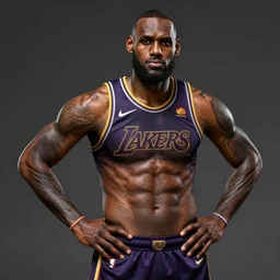 a portrait of Lebron James, strong pose, highly detailed, in the style of Franz Xaver Winterhalter, highly detailed, in the style of Aetherpunk