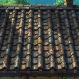 medieval pixel art roof tile texture, studio ghibli, anime, jrpg