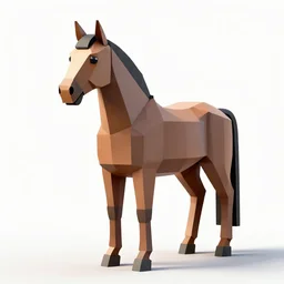 low-poly horse, professional studio photo, full body, isolated on a pure white background, centered, entire subject in frame, sharp focus, soft studio lighting