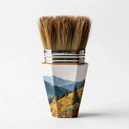 origami-style paintbrush cup, professional product shot, isolated on a pure white background, centered, entire object in frame, sharp focus, soft studio lighting