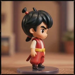 pixar adventurer aladdin as nendoroid, side view, 8 k hd dof, kodak film,