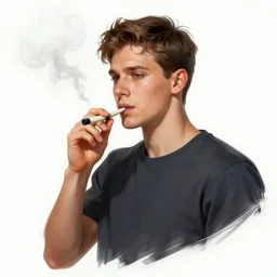 Ted Pikul smoking, digital painting, detailed, smooth