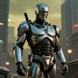 cyberpunk Robocop, very realistic