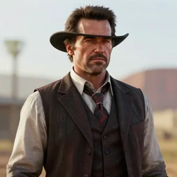 Arnold Schwarzenegger in red dead redemption 2 4K detail