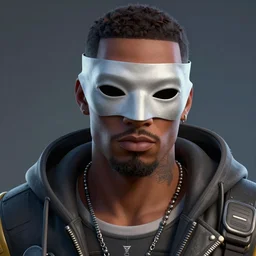 close - up shot of the rapper ski mask the slump god as a fortnite skin, au naturel, hyper detailed, digital art, trending in artstation, cinematic lighting, studio quality, smooth render, unreal engine 5 rendered, octane rendered, by riot games epic games rockstar games ubisoft