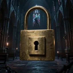 a locked room inside a dark demonic haunted cathedral