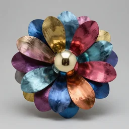 multicolored metallic petals and balls by Weiwei, Tatsuyuki Tanaka and J. Frederick Smith