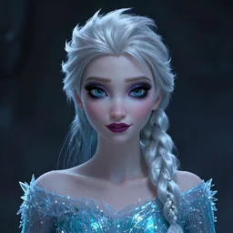 kerli koiv as a ice queen full ball gown dress frozen eylashes, darkwave, darksynth, concept headshot art, sharp, digital matte painting, art by luis royo, greg rutkowski, wlop, dramatic lighting, trending on artstation