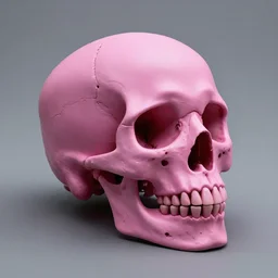 3 d pink skull distorted
