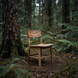 chair in the forest by wlop
