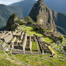 Ancient cliffside city with terraces, canals, waterfalls, Rivendell, Machu Picchu, Venice