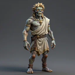 a digital painting of an ancient greek god zombie, by antonio mello, 3 d nft, nendoroid 3 d, cyberpunk artm, cgsociety, seapunk, anime aesthetic, rendered in maya