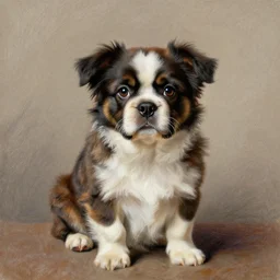 baroque rococo painting The Royal Boston Terrior  portrait Greg Hildebrandt high detail pastel cute puppy