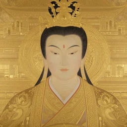 amazing exquisite matte painting, close - up portrait of a chinese heavenly palace, sacred, shimmer, exquisite detail, huge details, gold detailed line embellishment, by victo ngai and yukii morita,, james jean, trending on artstation