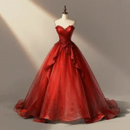 a croquis illustration of a beautiful red gown