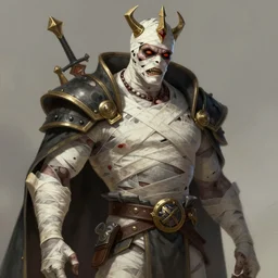 detailed digital art of a zombie champion king completely wrapped in bandages and fabrics; magic the gathering art by Volkan Baga, rk post, Raymond Swanland, artstation