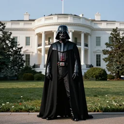 darth vadar standing in front of the white house in the USA