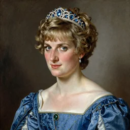 a renaissance oil painting portrait of princess diana