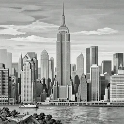 New York City drawn by M.C Escher