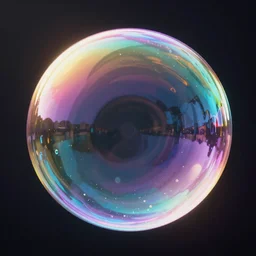 rainbow soap bubble, hyper realistic, reflection, focus, magical, cryengine cg, 3 d, rendering, unreal engine