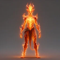 a portrait of an burning ifrit fire elf, front full view, artstation, orthographic, hd, 8 k, pathfinder, d & d artwork, character commission, sharp high quality artwork by greg rutkowski, concept art, blizzard warcraft artwork, hearthstone card artwork