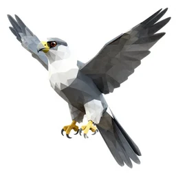 low poly falcon, mesh, ps 1, low - resolution geometry, polygons