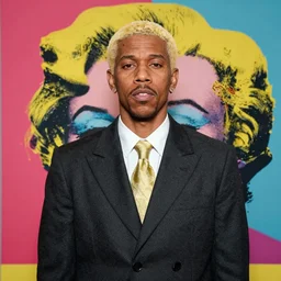 Tyler The Creator in a blond wig by Andy Warhol