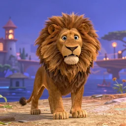 feral lion in the style of the movie coco ( 2 0 1 7 )