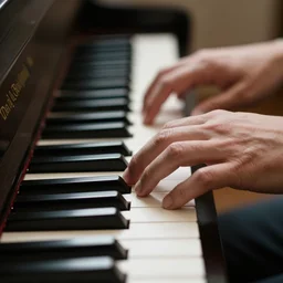Fingers on piano