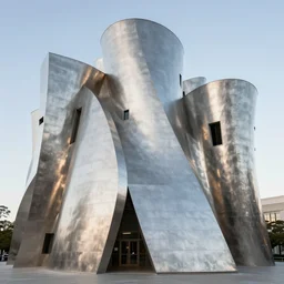 The Lincoln Memorial designed in the style of Frank Gehry, photo in Architectural Digest, high resolution, curved metal