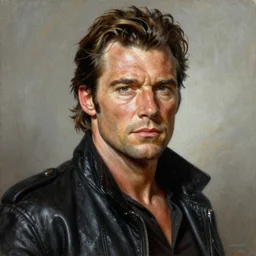 ultra realistic portrait painting of tom selleck as dutch van der linde, art by frank frazetta, 4 k, ultra realistic, highly detailed, epic lighting