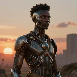 highly detailed digital painting of afrofuturistic wakandan scientist biocircuitry voodoo priest, masculine and sinister, artstation, concept art, matte, sharp focus, illustration, dramatic, cinematic sunset, hearthstone, art by artgerm and greg rutkowski and alphonse mucha