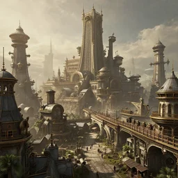 Steampunk city, 20th century, fantasy photo, trending on artstation, deviantart, octane render, highly detailed