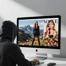 hacker, programmer, hacker, apple imac monitor, apple imac monitor, apple imac monitor, vogue women's fashion beauty celebrity magazine, chanel makeup, ilya kuvshinov, john singer sargent, digital art illustration, impressionist oil painting, trending on artstation, intricate