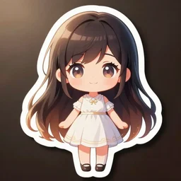 die cut sticker of anime chibi kawaii cute anime dream girl