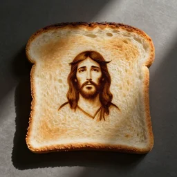imagine a piece of toast with a jesus burned into the bread
