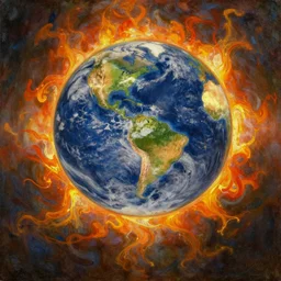 what were we doing when we unchained this earth from its sun? whither is it moving now? whither are we moving? away from all suns? are we not plunging continually? backward, sideward, forward, in all directions?, in the style of an awe - inspiring thomas cole oil painting on canvas