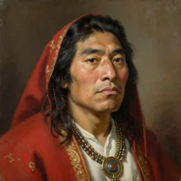 a beautiful painting portrait of pacha from emperor's new groove by rembrandt, featured on artstation